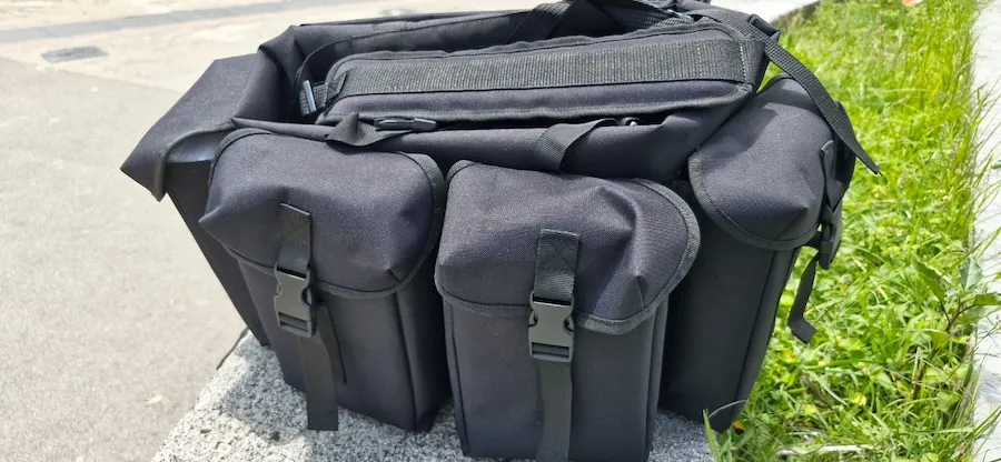 Bolsa portaherramientas negra con bolsillos al mayoreo